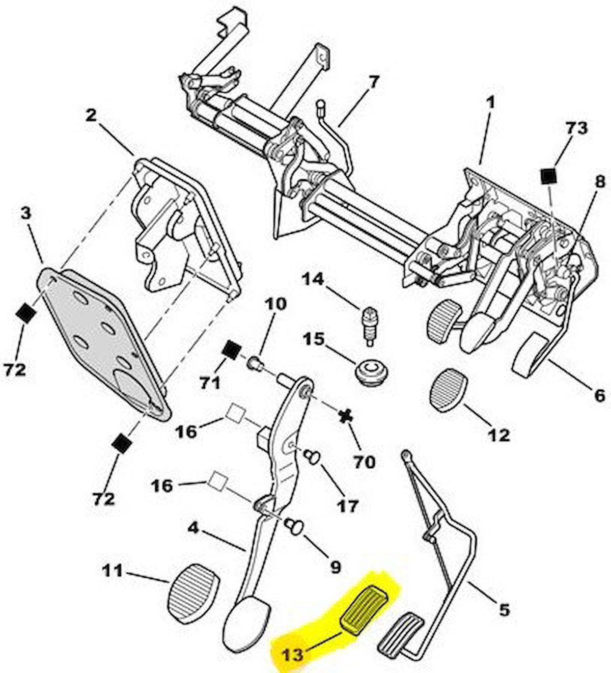 Peugeot 306 Gaz Pedal Lastik [Orjinal] (160409)